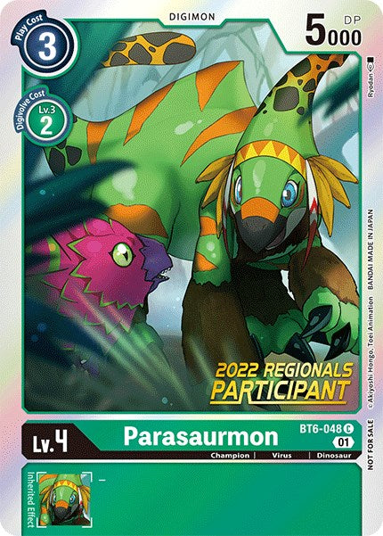 Parasaurmon [BT6-048] (2022 Championship Online Regional) (Online Participant) [Double Diamond Promos] - Destination Retro
