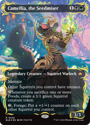 Camellia, the Seedmiser (Borderless) (Raised Foil) [Bloomburrow] - Destination Retro