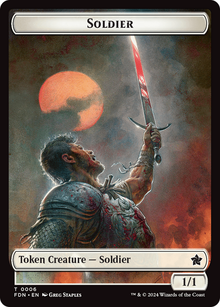 Rabbit // Soldier Double-Sided Token [Foundations Tokens] - Destination Retro