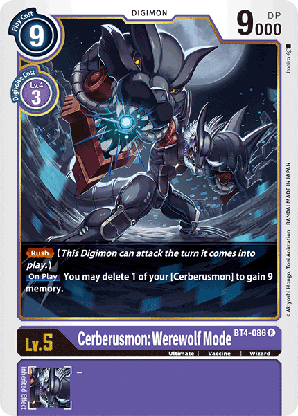 Cerberusmon: Werewolf Mode [BT4-086] [Great Legend] - Destination Retro