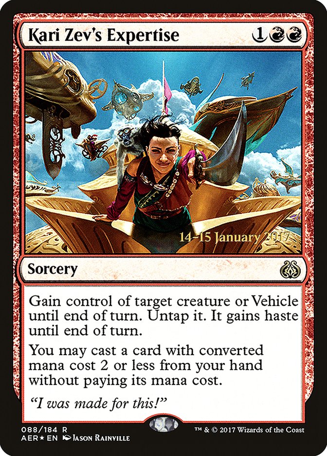 Kari Zev's Expertise [Aether Revolt Prerelease Promos] - Destination Retro