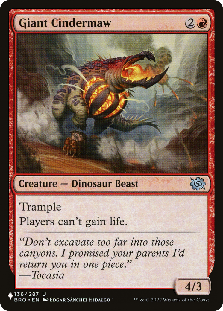 Giant Cindermaw [The List] - Destination Retro