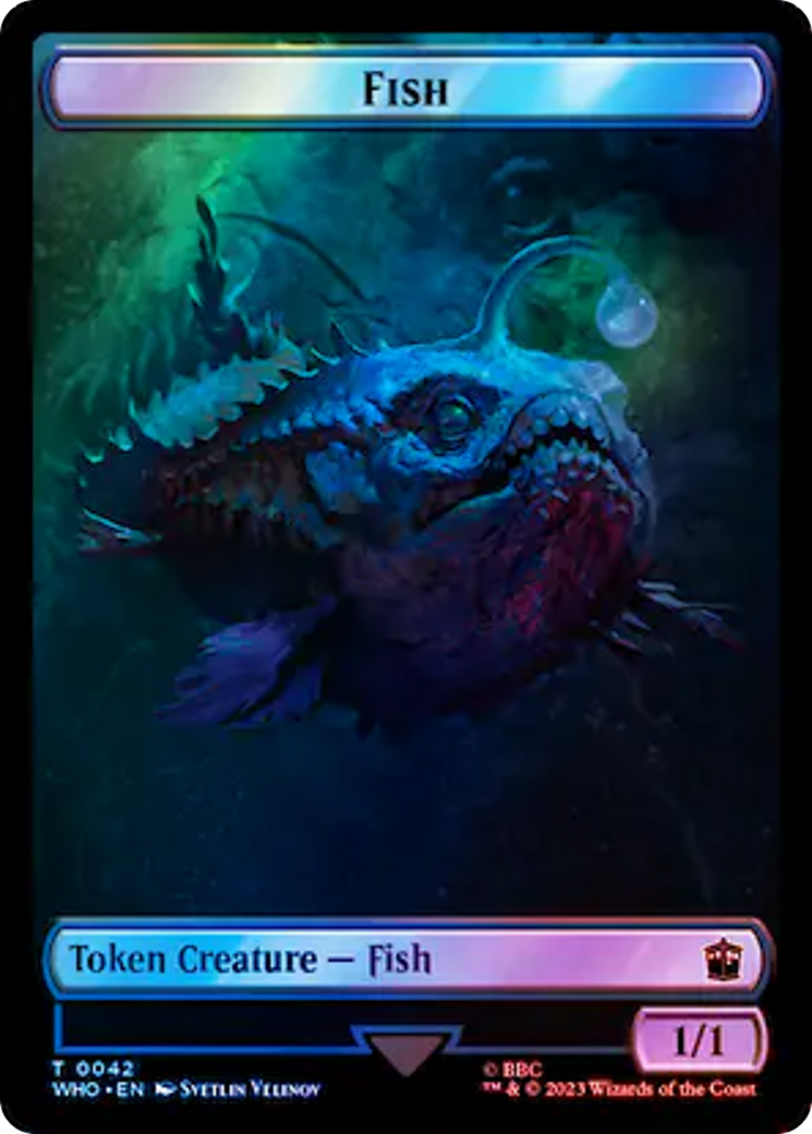 Fish // Mark of the Rani Double-Sided Token (Surge Foil) [Doctor Who Tokens] - Destination Retro