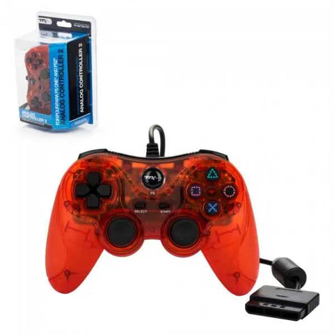 PS2 - Controller - Clear Red (TTX) - Destination Retro