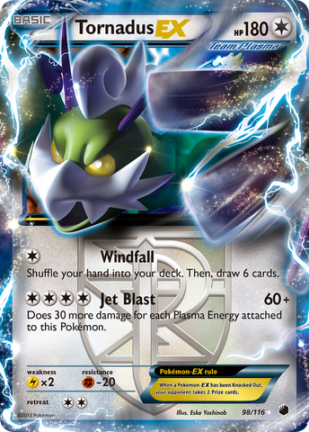 Tornadus EX (98/116) [Black & White: Plasma Freeze] - Destination Retro