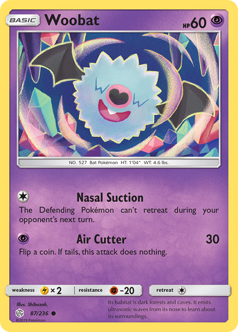 Woobat (87/236) [Sun & Moon: Cosmic Eclipse] - Destination Retro