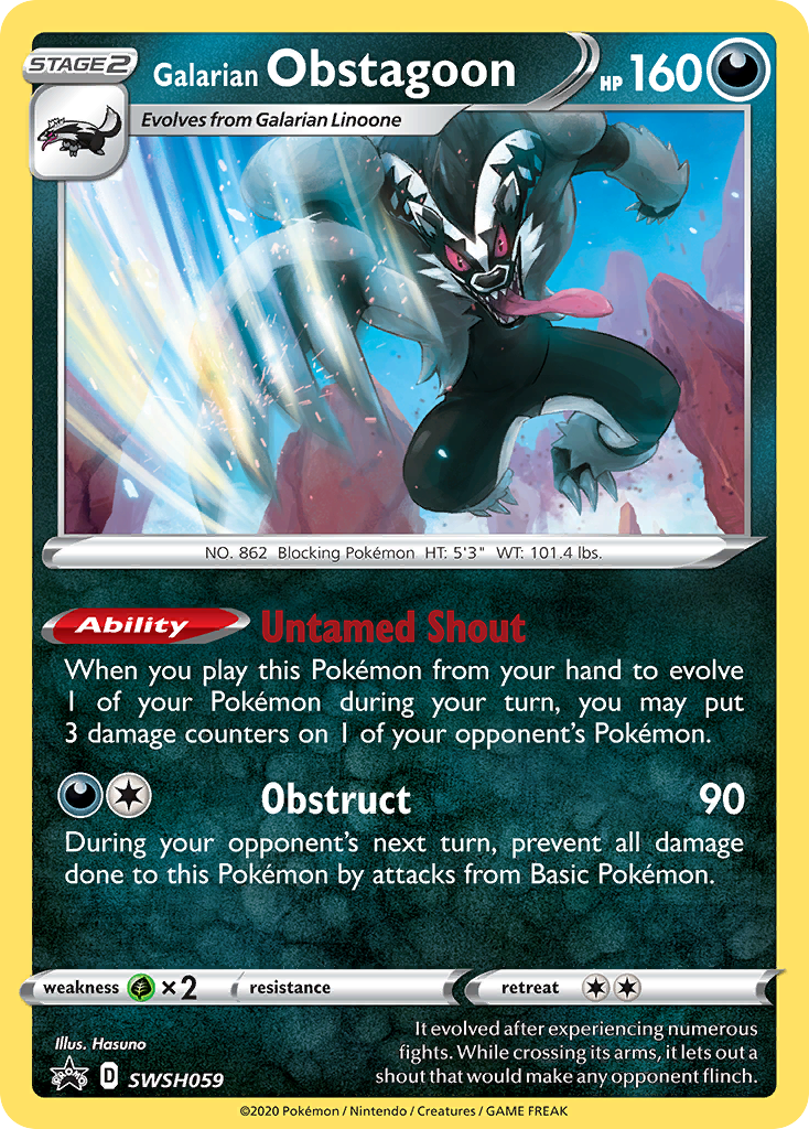 Galarian Obstagoon (SWSH059) [Sword & Shield: Black Star Promos] - Destination Retro