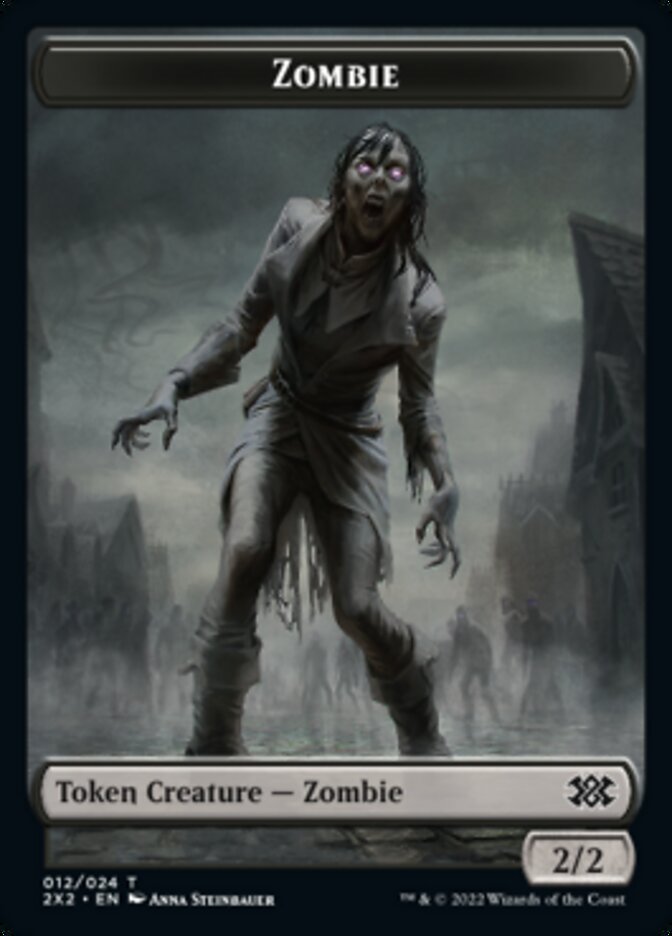 Zombie // Phyrexian Golem Double-sided Token [Double Masters 2022 Tokens] - Destination Retro