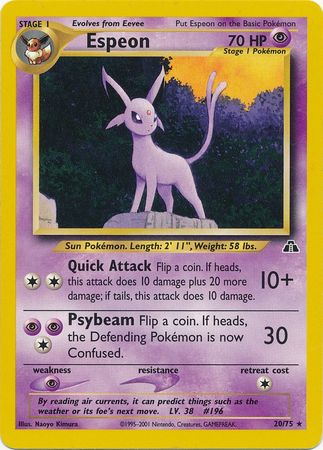 Espeon (20/75) [Neo Discovery Unlimited] - Destination Retro
