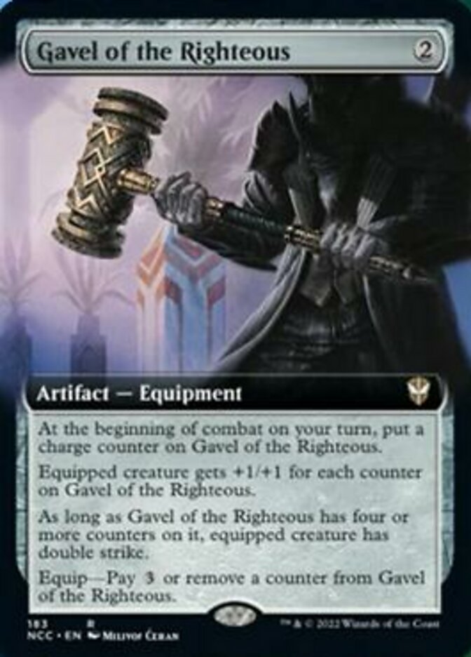 Gavel of the Righteous (Extended Art) [Streets of New Capenna Commander] - Destination Retro