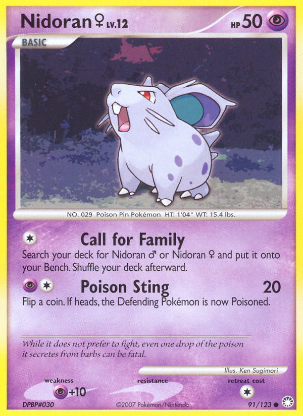 Nidoran (91/123) (Female) [Diamond & Pearl: Mysterious Treasures] - Destination Retro