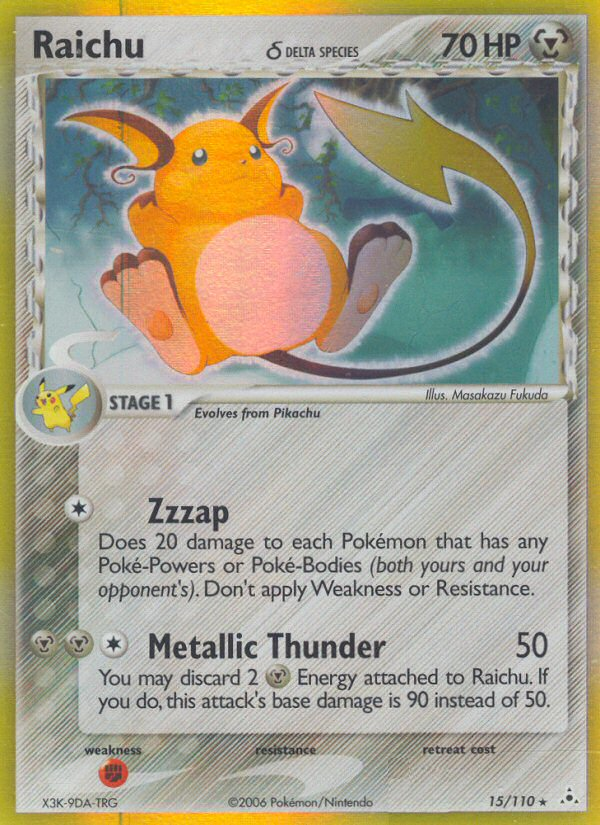 Raichu (15/110) (Delta Species) [EX: Holon Phantoms] - Destination Retro