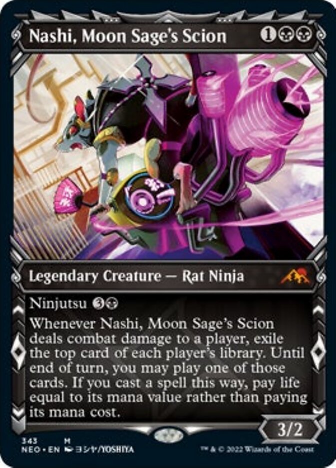 Nashi, Moon Sage's Scion (Showcase Ninja) [Kamigawa: Neon Dynasty] - Destination Retro