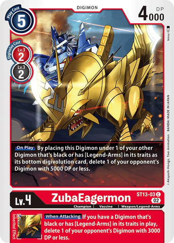 ZubaEagermon [ST13-03] [Starter Deck: Ragnaloardmon] - Destination Retro