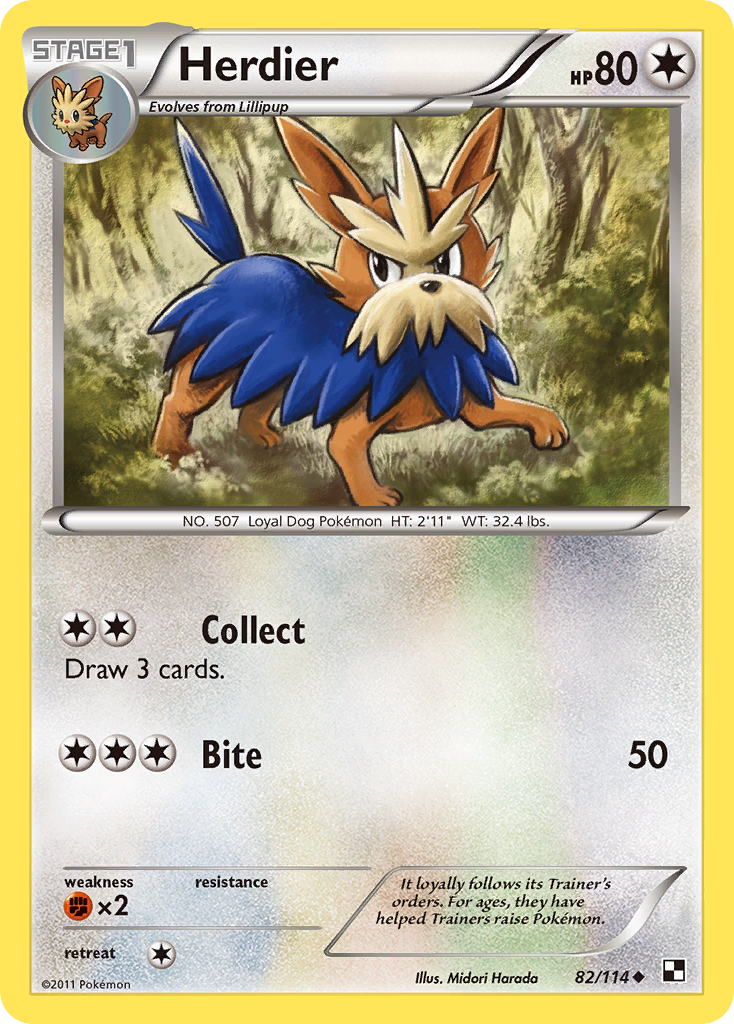 Herdier (82/114) [Black & White: Base Set] - Destination Retro