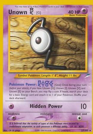 Unown [G] (27/105) [Neo Destiny Unlimited] - Destination Retro