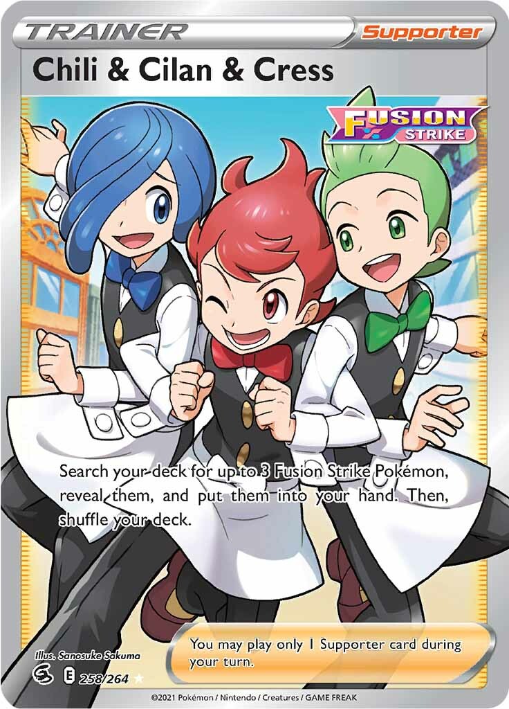 Chili & Cilan & Cress (258/264) [Sword & Shield: Fusion Strike] - Destination Retro