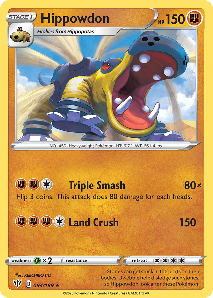 Hippowdon (94/189) [Sword & Shield: Darkness Ablaze] - Destination Retro