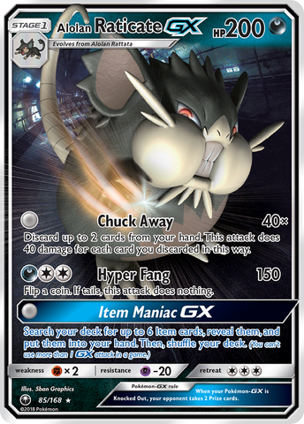 Alolan Raticate GX (85/168) [Sun & Moon: Celestial Storm] - Destination Retro