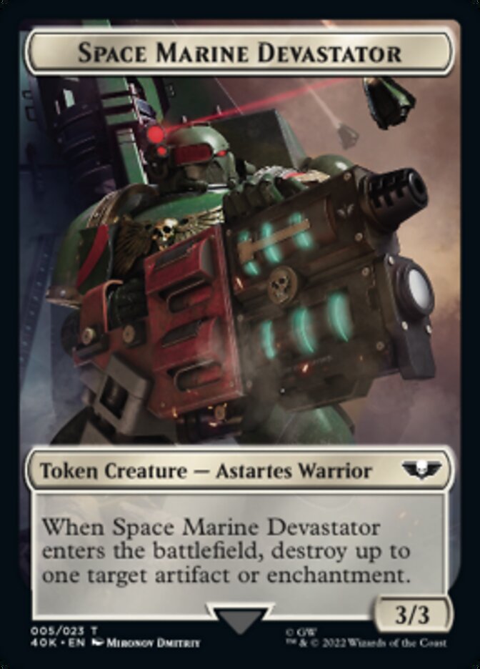 Soldier (002) // Space Marine Devastator Double-sided Token [Universes Beyond: Warhammer 40,000 Tokens] - Destination Retro