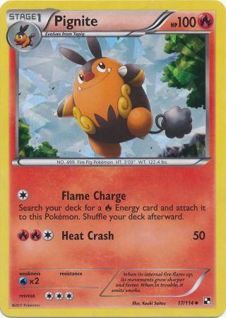 Pignite (17/114) (Cracked Ice Holo) [Black & White: Base Set] - Destination Retro