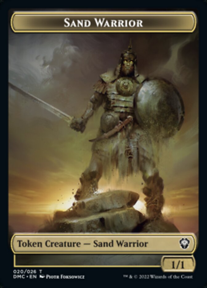 Phyrexian // Sand Warrior Double-sided Token [Dominaria United Tokens] - Destination Retro