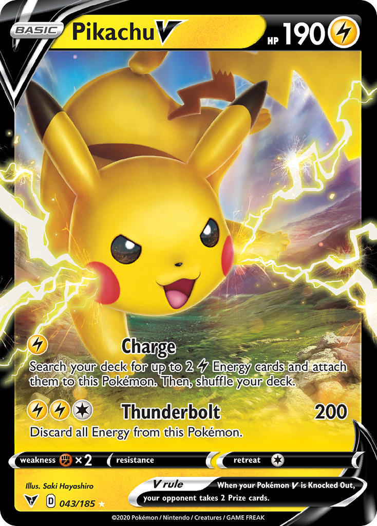Pikachu V (43) [Sword & Shield: Vivid Voltage] - Destination Retro
