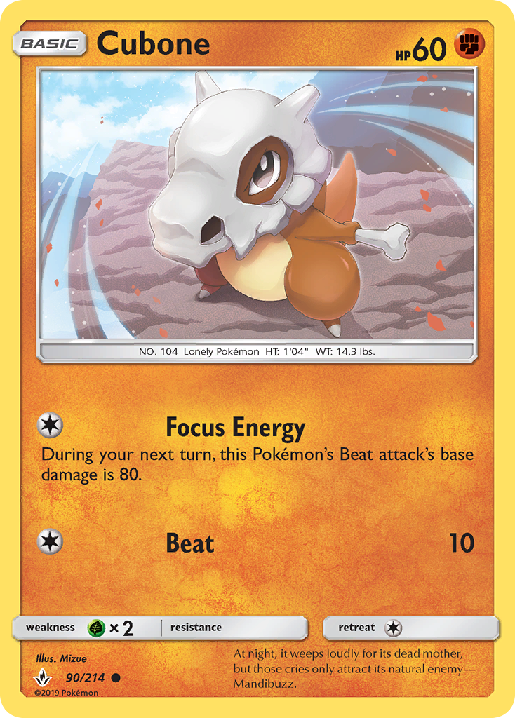 Cubone (90/214) [Sun & Moon: Unbroken Bonds] - Destination Retro