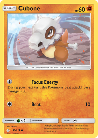 Cubone (90/214) [Sun & Moon: Unbroken Bonds] - Destination Retro