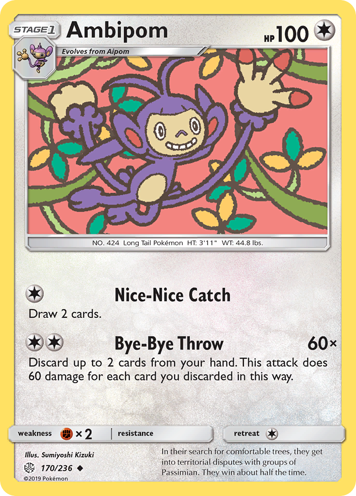 Ambipom (170/236) [Sun & Moon: Cosmic Eclipse] - Destination Retro