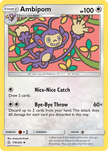Ambipom (170/236) [Sun & Moon: Cosmic Eclipse] - Destination Retro