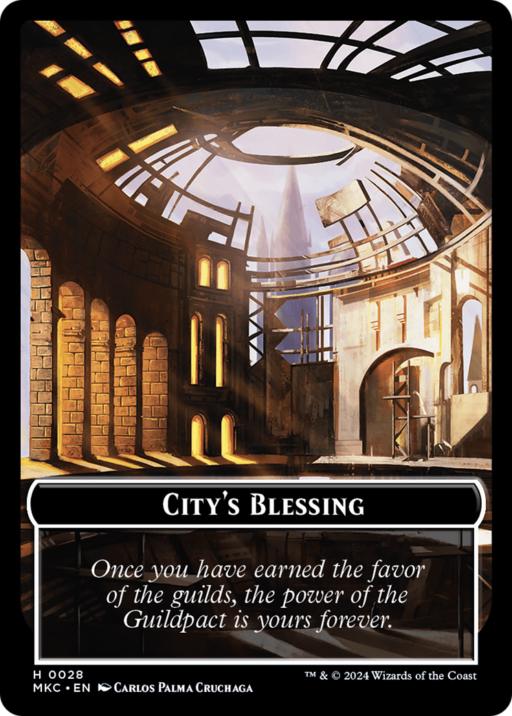 City's Blessing // Zombie Double-Sided Token [Murders at Karlov Manor Commander Tokens] - Destination Retro