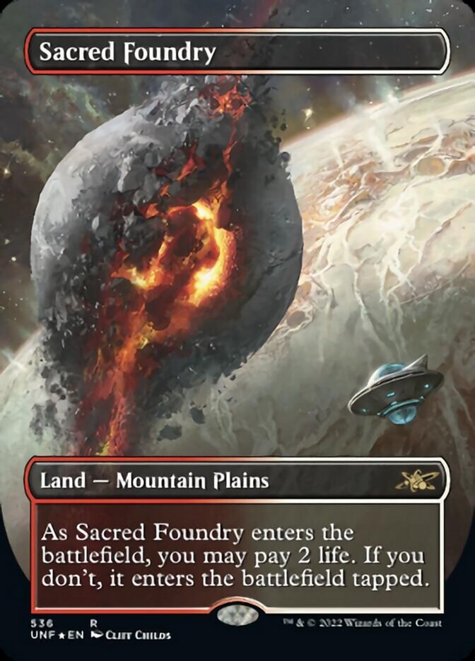Sacred Foundry (Borderless) (Galaxy Foil) [Unfinity] - Destination Retro