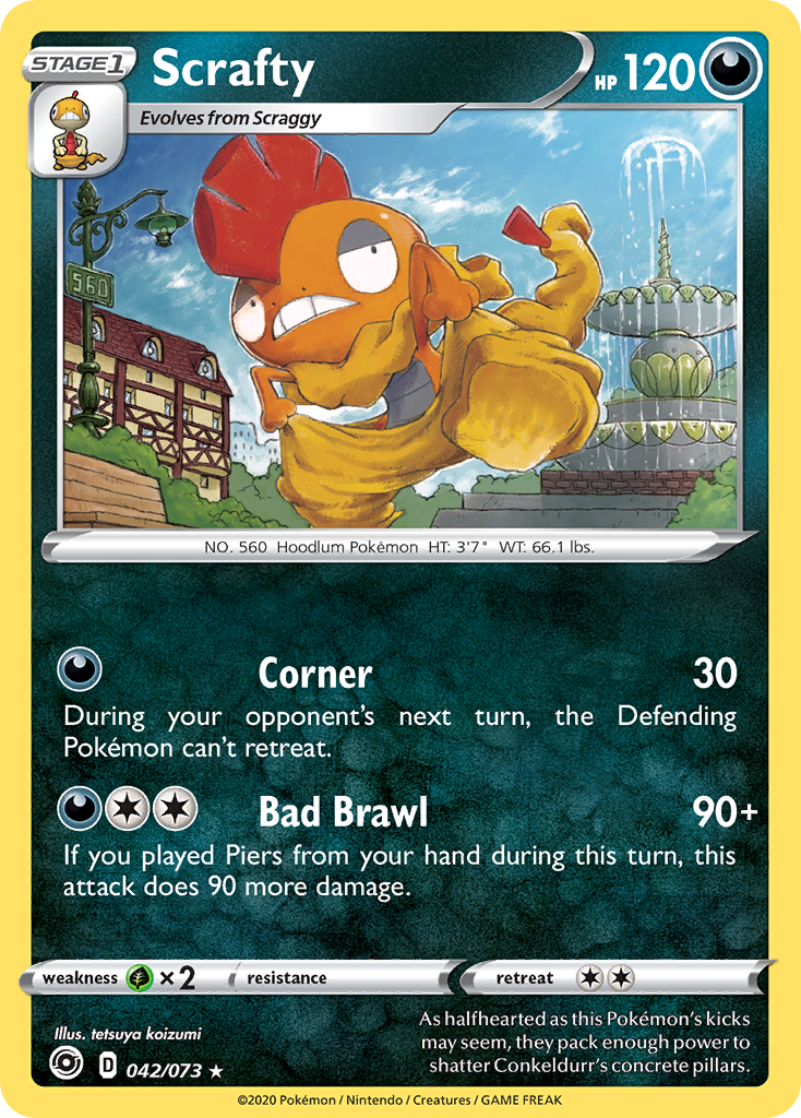 Scrafty (42/073) [Sword & Shield: Champion's Path] - Destination Retro