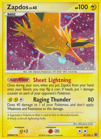 Zapdos (14/100) [Diamond & Pearl: Majestic Dawn] - Destination Retro
