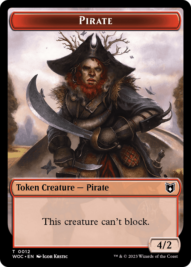 Pirate // Human Soldier Double-Sided Token [Wilds of Eldraine Commander Tokens] - Destination Retro