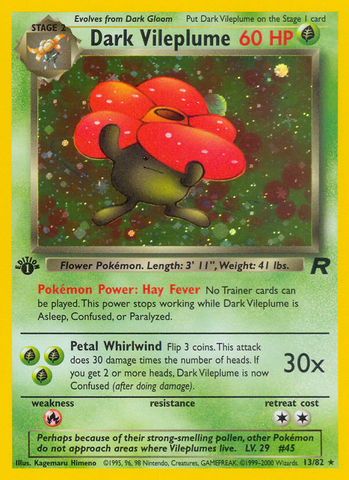 Dark Vileplume (13/82) [Team Rocket 1st Edition] - Destination Retro