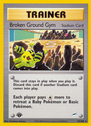 Broken Ground Gym (92/105) [Neo Destiny 1st Edition] - Destination Retro