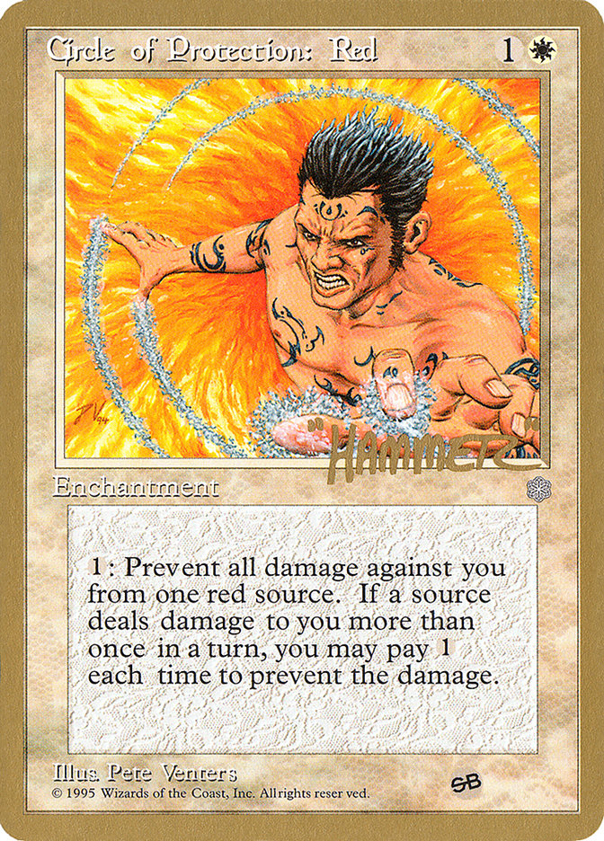 Circle of Protection: Red (Shawn "Hammer" Regnier) (SB) [Pro Tour Collector Set] - Destination Retro