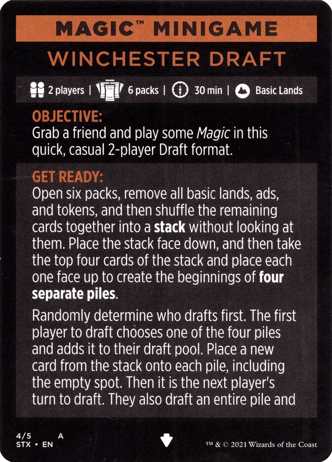 Winchester Draft (Magic Minigame) [Strixhaven: School of Mages Minigame] - Destination Retro