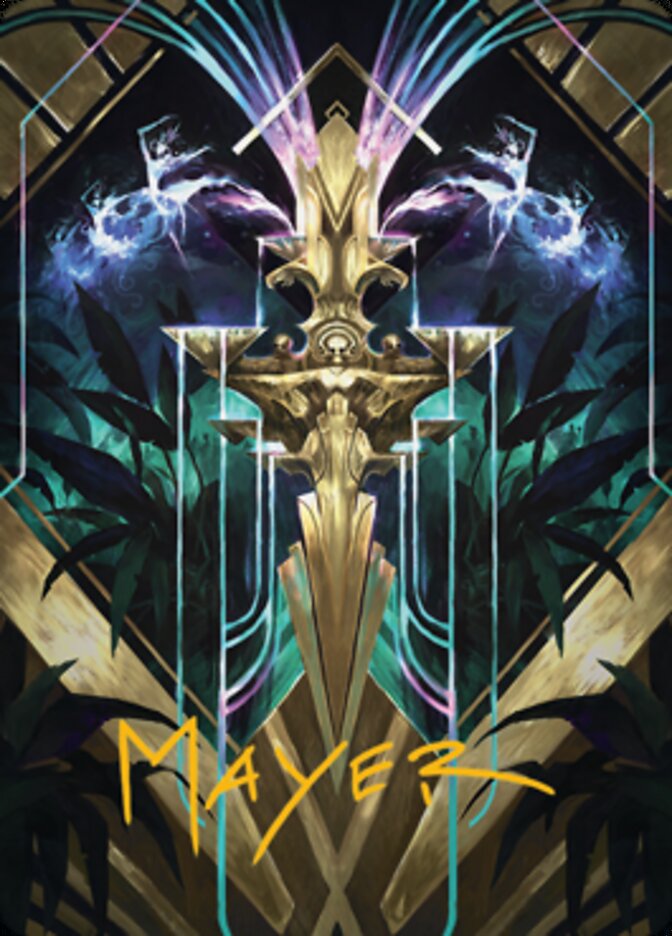 Halo Fountain Art Card (Gold-Stamped Signature) [Streets of New Capenna Art Series] - Destination Retro