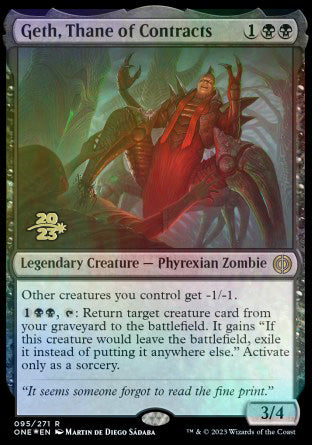 Geth, Thane of Contracts [Phyrexia: All Will Be One Prerelease Promos] - Destination Retro