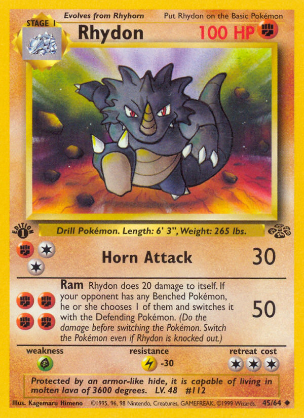 Rhydon (45/64) [Jungle 1st Edition] - Destination Retro