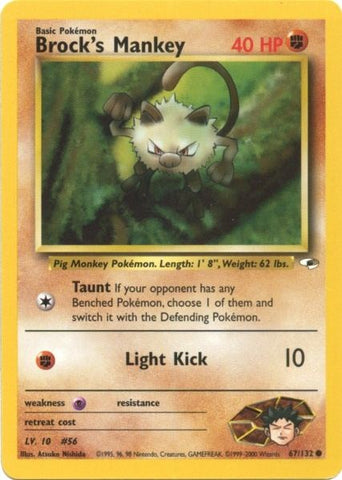Brock's Mankey (67/132) [Gym Heroes Unlimited] - Destination Retro