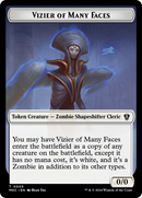 Vizier of Many Faces // Zombie Double-Sided Token [Murders at Karlov Manor Commander Tokens] - Destination Retro