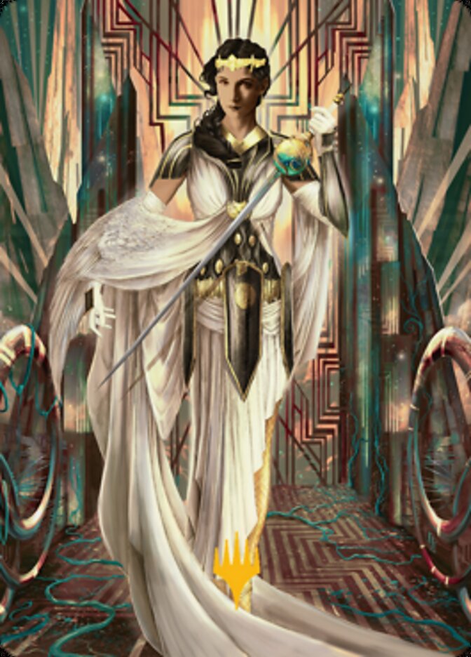 Elspeth Resplendent 2 Art Card (Gold-Stamped Signature) [Streets of New Capenna Art Series] - Destination Retro