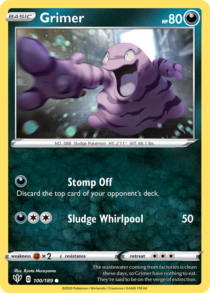 Grimer (100/189) [Sword & Shield: Darkness Ablaze] - Destination Retro