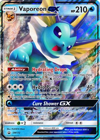 Vaporeon GX (SM172) (Jumbo Card) [Sun & Moon: Black Star Promos] - Destination Retro