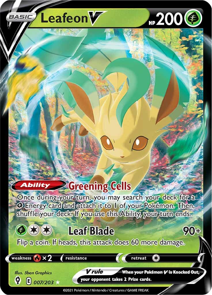 Leafeon V (007/203) [Sword & Shield: Evolving Skies] - Destination Retro