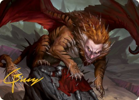 Manticore Art Card (Gold-Stamped Signature) [Dungeons & Dragons: Adventures in the Forgotten Realms Art Series] - Destination Retro